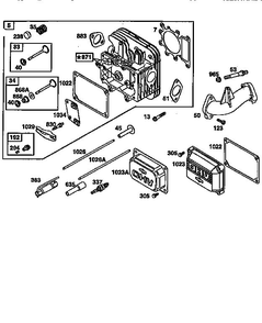 Cylinder Head Assembly Diagram and Parts List for 28Q700  Briggs and Stratton Engine